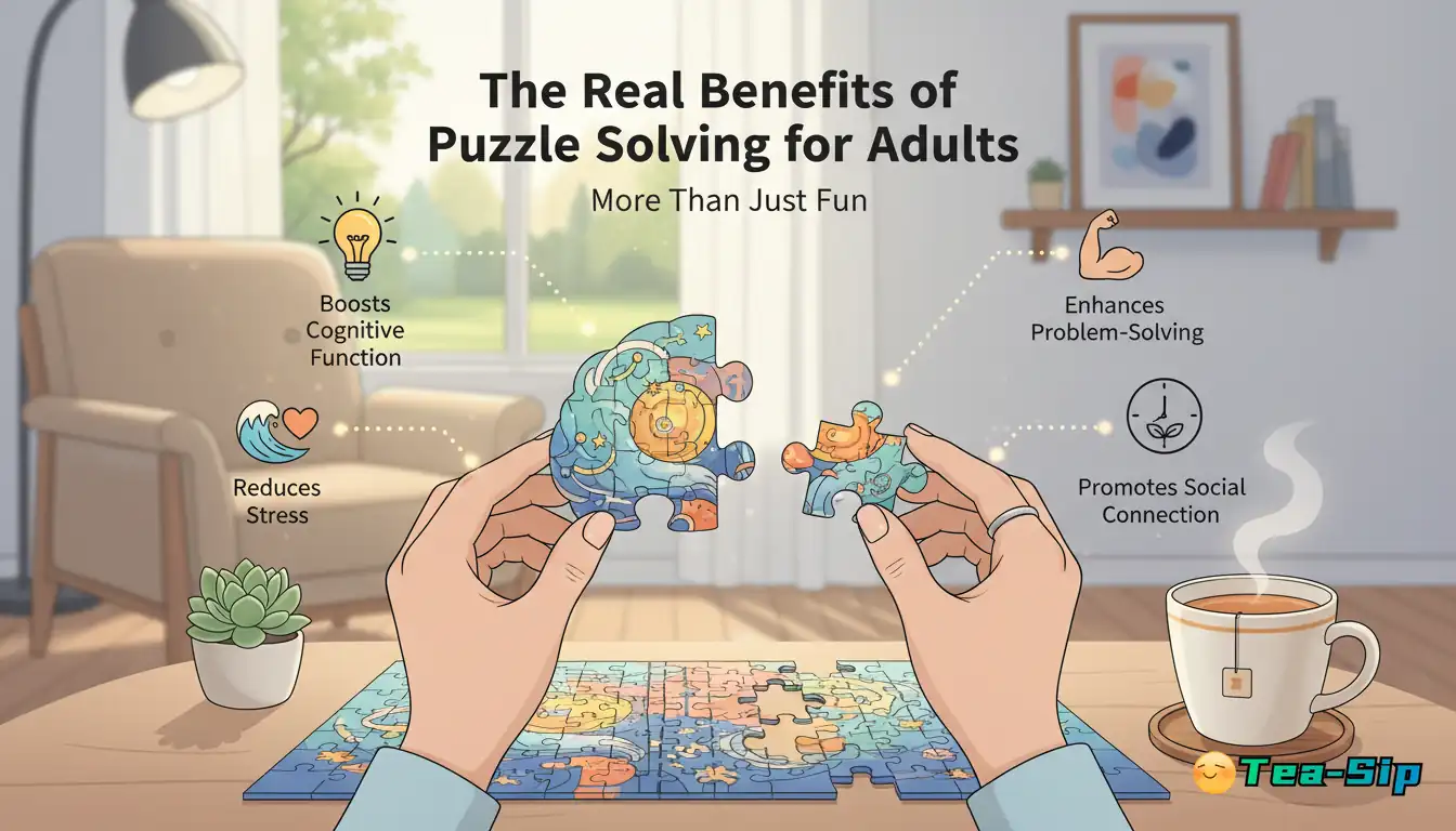 benefits of puzzle solving for adults guide by Tea Sip