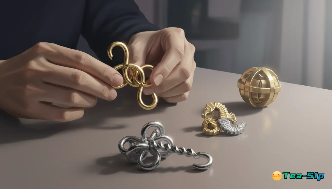 interlocking metal brain teaser adult guide by Tea Sip