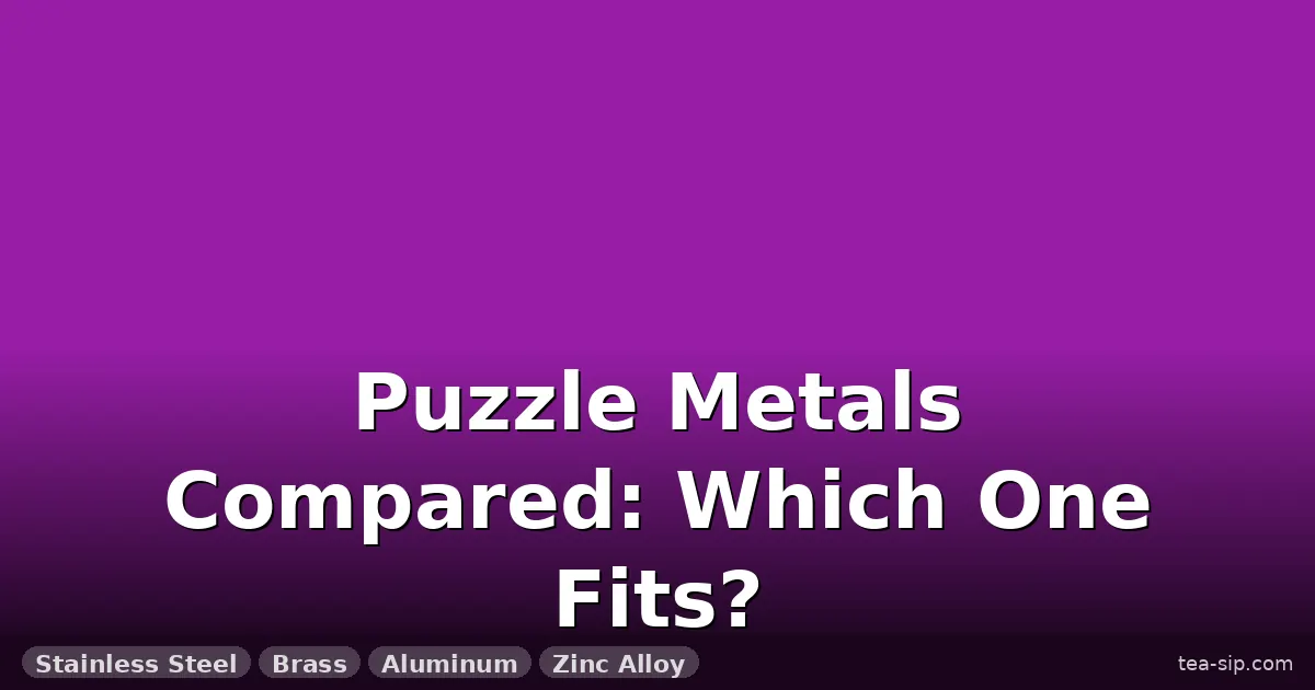 materials used in metal puzzles guide by Tea Sip