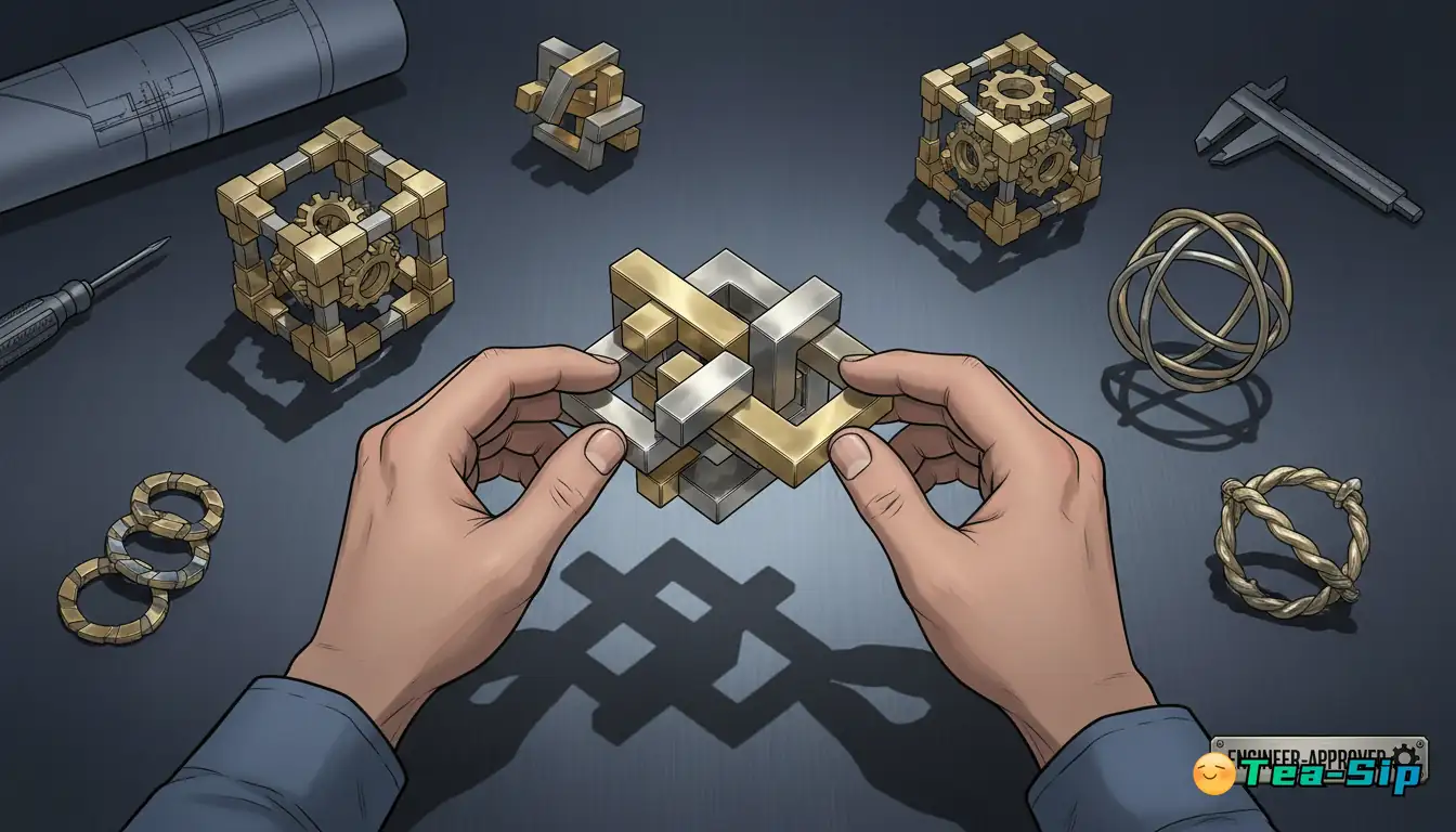 metal brain teaser gift for boyfriend guide by Tea Sip