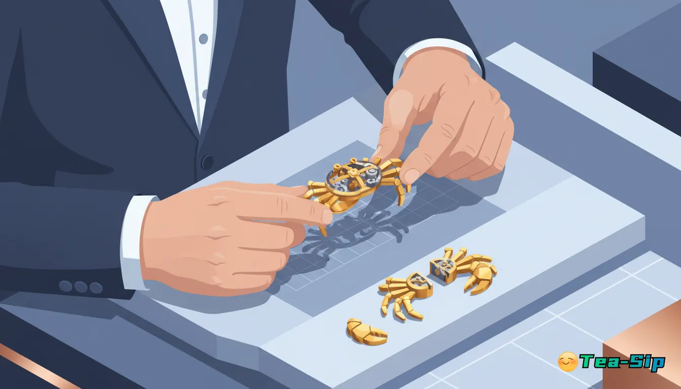 metal crab puzzle gold ring gift guide by Tea Sip