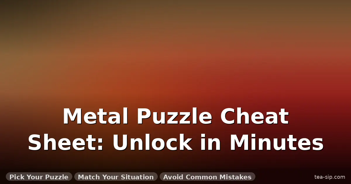 metal puzzle solution cheat sheet guide by Tea Sip