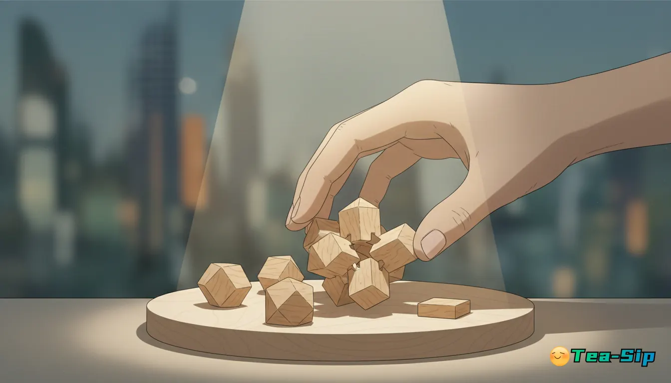 wooden brain teaser set adults gift guide by Tea Sip