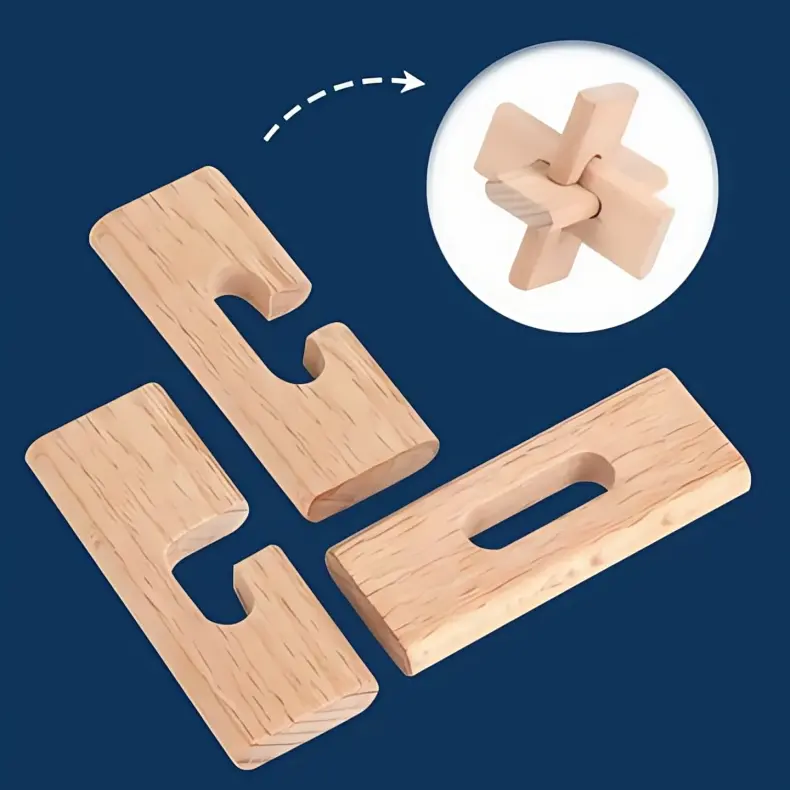Big Three-Link Wooden Puzzle 6 Big Three Link Wooden Puzzle1