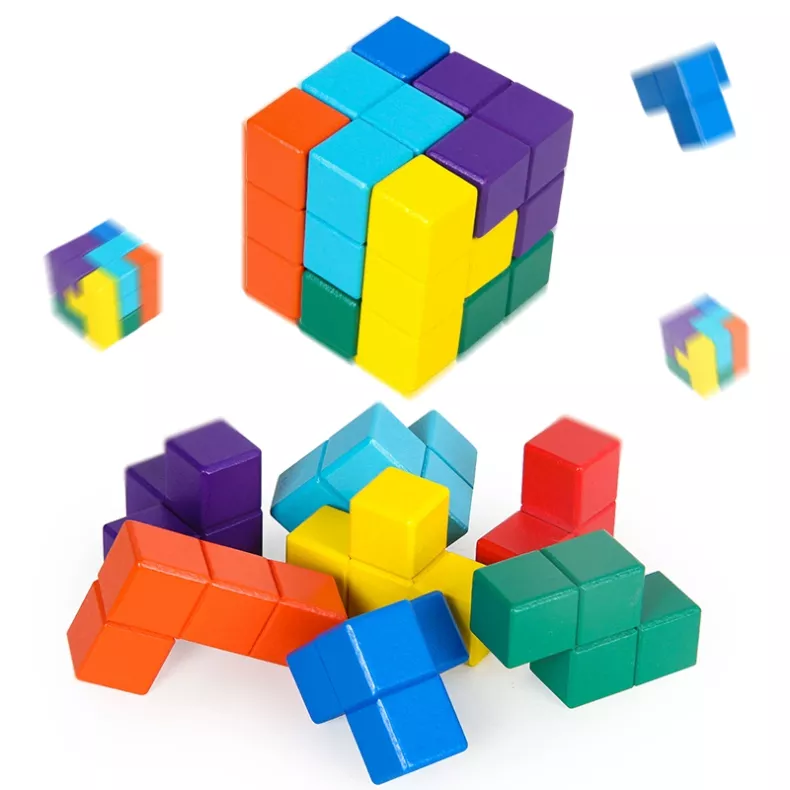 7 Color Soma Cube Puzzle 4 7 Color Soma Cube Puzzle2