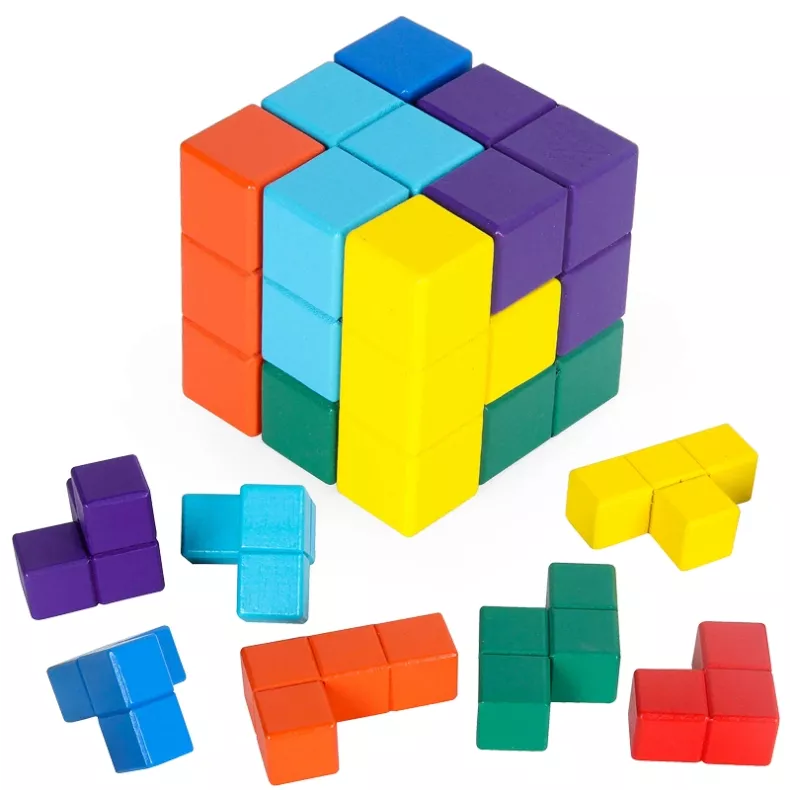 7 Color Soma Cube Puzzle 3 7 Color Soma Cube Puzzle4