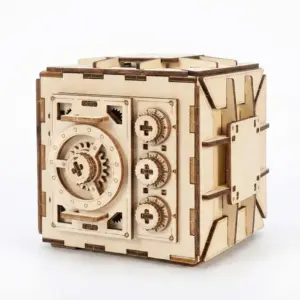3D Wooden Puzzle Safe with Combination Lock