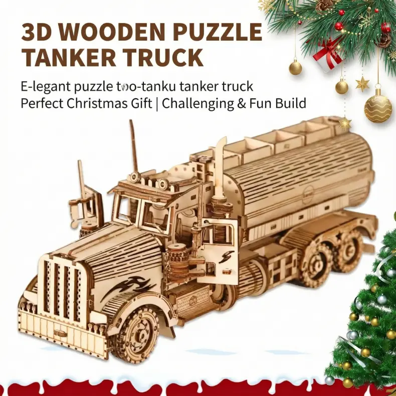 3D Wooden Puzzle Tanker Truck Kit