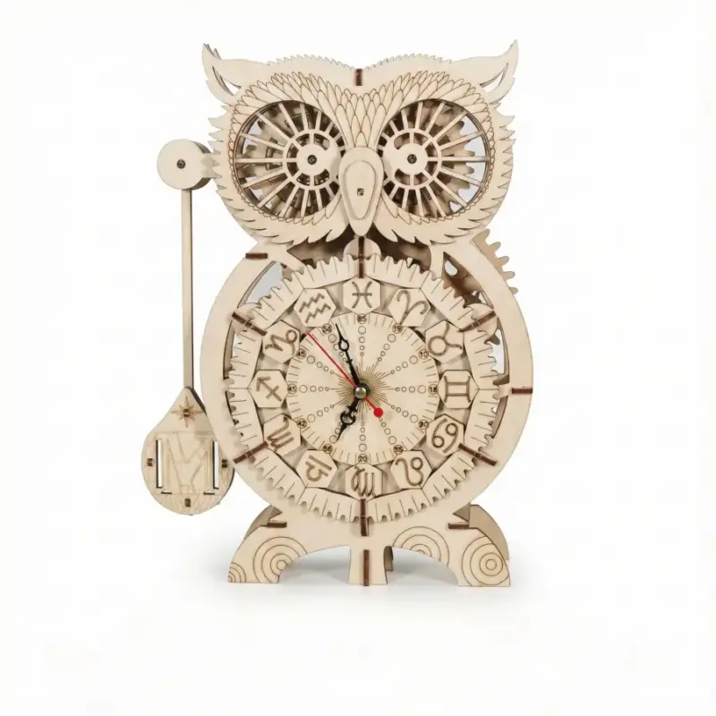 3D Zodiac Owl Mechanical Clock Puzzle1
