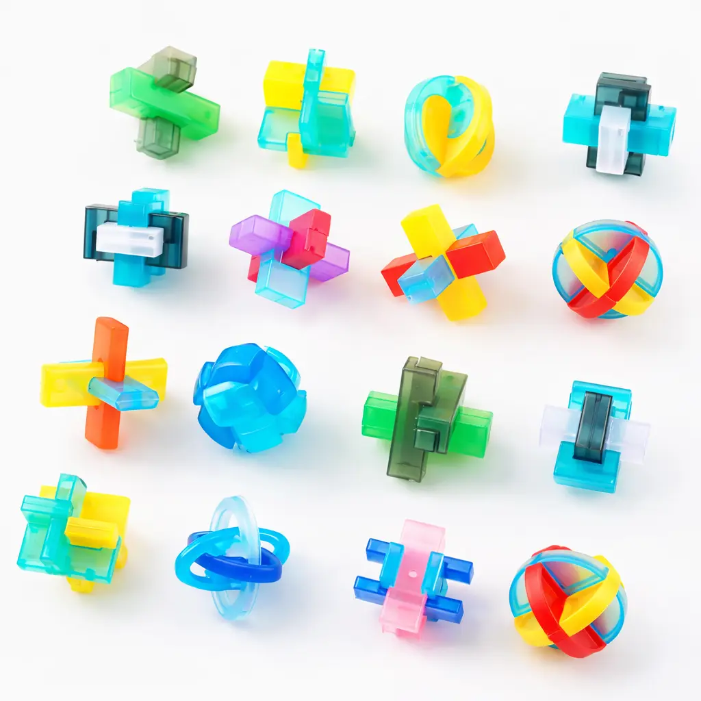 Crystal Luban Lock Puzzle Set: 6 Giftable Brain Teasers
