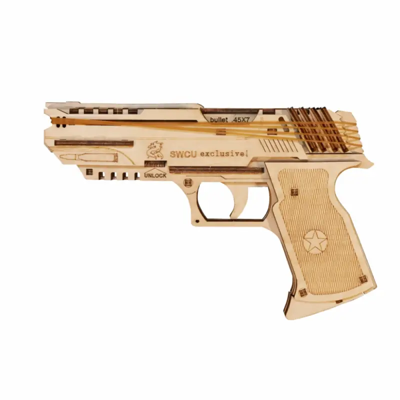 3D Wooden Mechanical Pistol Kit4