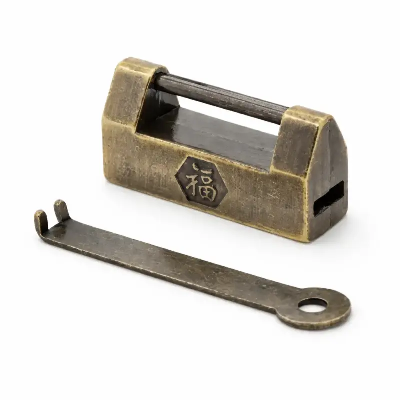 Chinese Old Style fu Lock with Key1