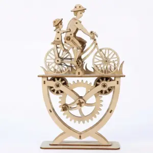 Father and Daughter Bicycle 3D Wooden Mechanical Puzzle