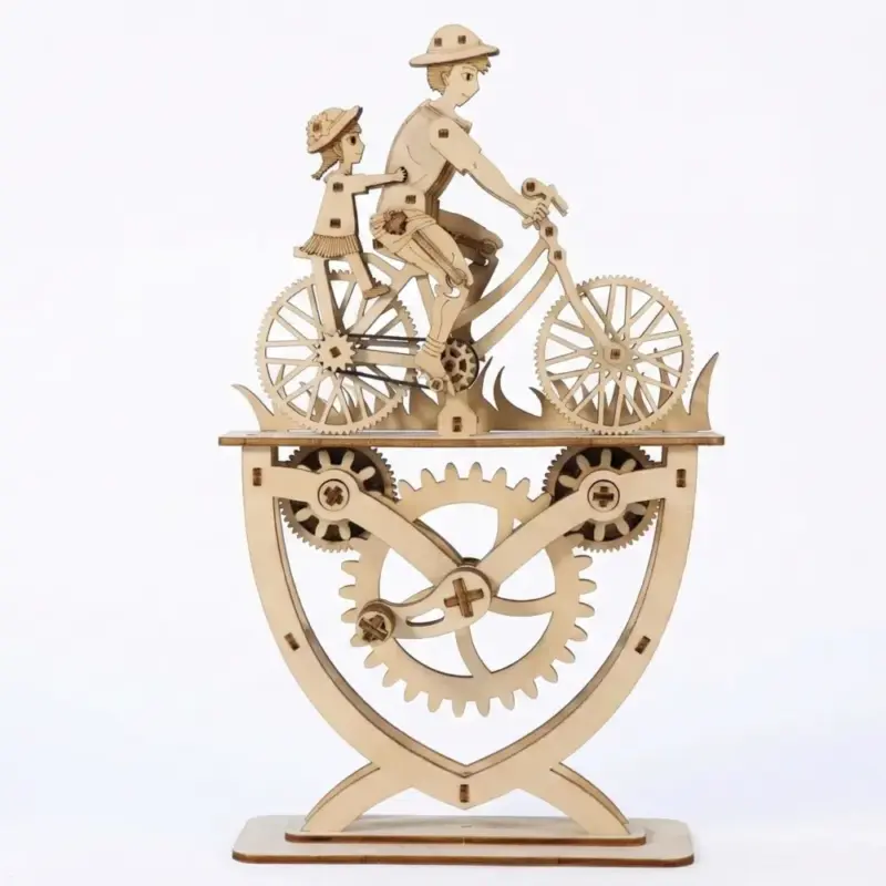 Father Daughter Bicycle 3D Wooden Mechanical Puzzle2
