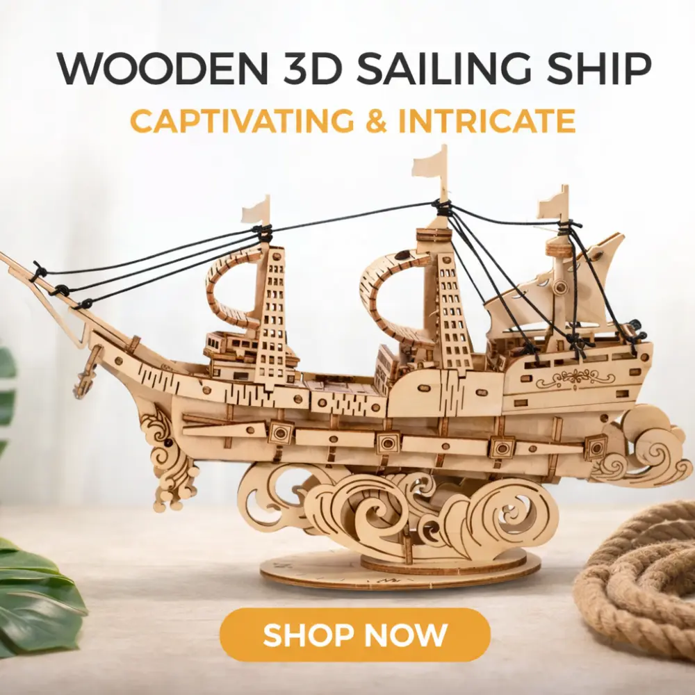 Galleon Ship 3D Wooden Puzzle Model Kit2