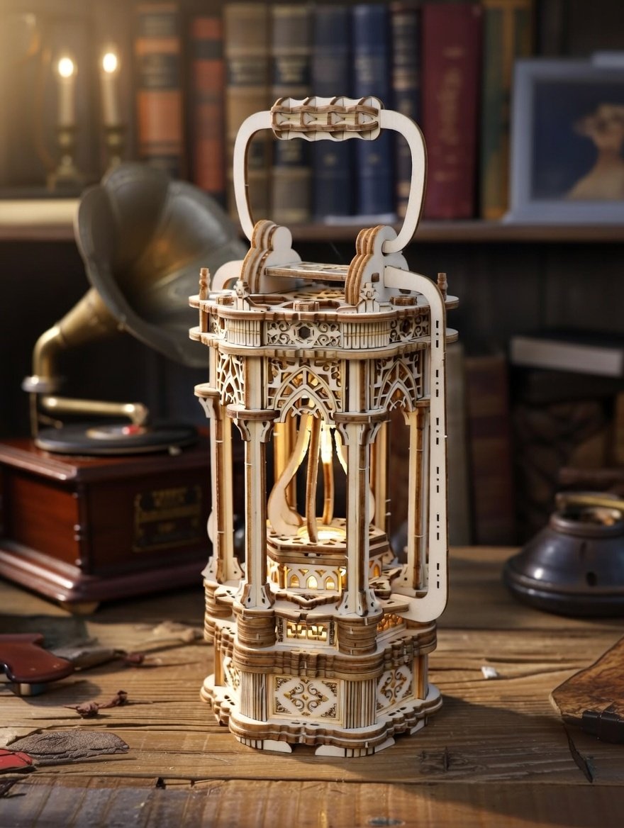 Lanterns Gothic Light and the Wooden Lantern 3D Puzzle