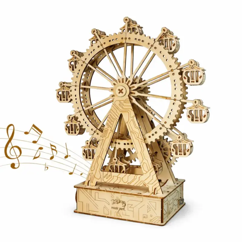 Wooden Ferris Wheel Music Box Kit3