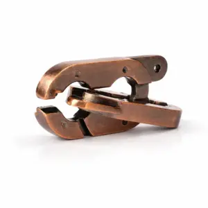 Antique Bronze Metal Keyring Puzzle