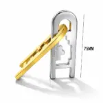 Cast Keyhole Metal Puzzle — Two-Piece Gold & Silver 3D Maze Brain Teaser4