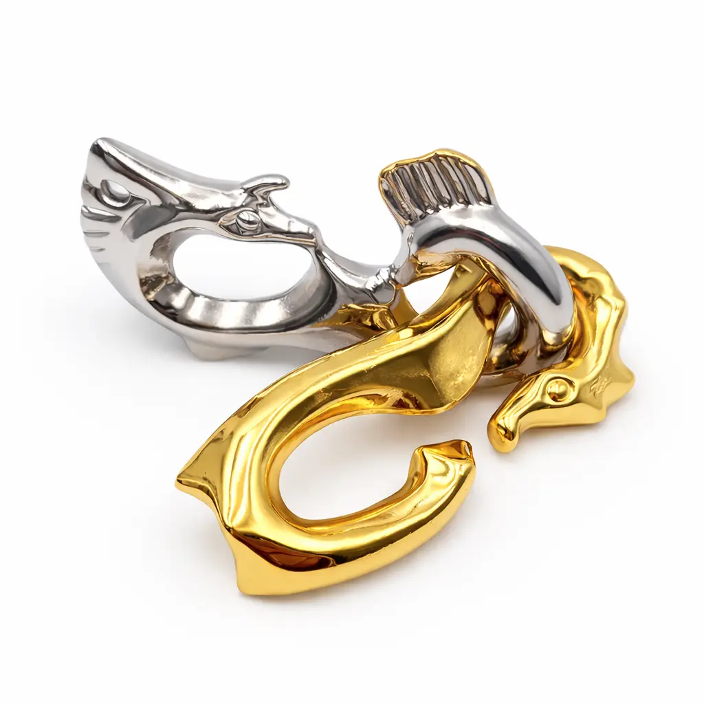 Dual Seahorse Gold Silver Brain Teaser3