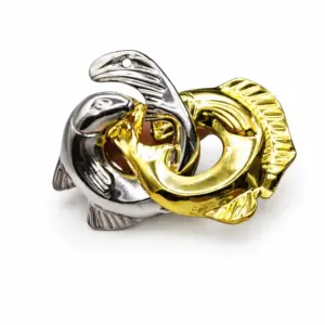 Gold Silver Double Fish Metal Puzzle
