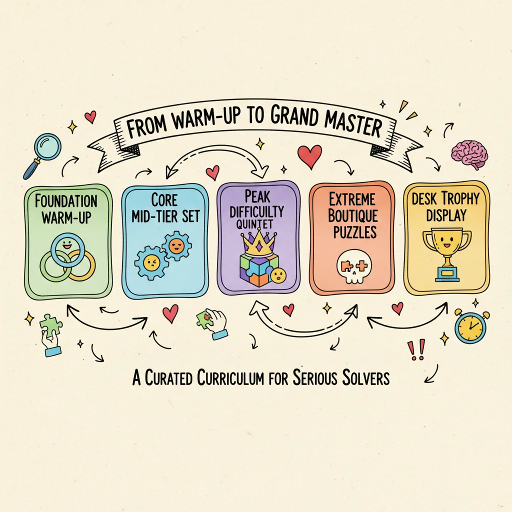 The Strategist's Cast Puzzle Set: A 6-Level Challenge for Adults 6 The Strategist's Cast Puzzle Set: A 6-Level Challenge for Adults