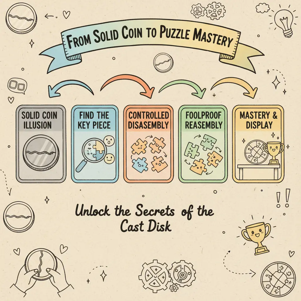 The 3-Move Secret to Solving Your Interlocking Metal Disk Puzzle (Cast) 4 The 3-Move Secret to Solving Your Interlocking Metal Disk Puzzle (Cast)