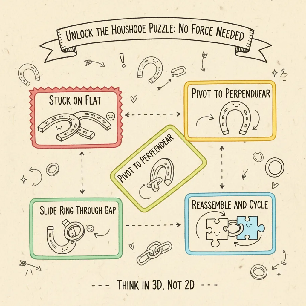 Precise Angles, Not Force: Your Horseshoe Puzzle Solution 3 Precise Angles, Not Force: Your Horseshoe Puzzle Solution