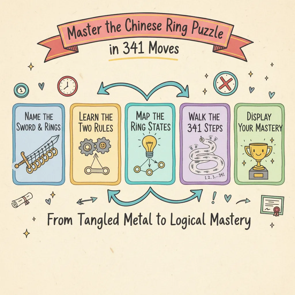 Crack the 341-Step Code: How to Solve the Chinese Ring Puzzle (9 Rings) 4 Crack the 341-Step Code: How to Solve the Chinese Ring Puzzle (9 Rings)