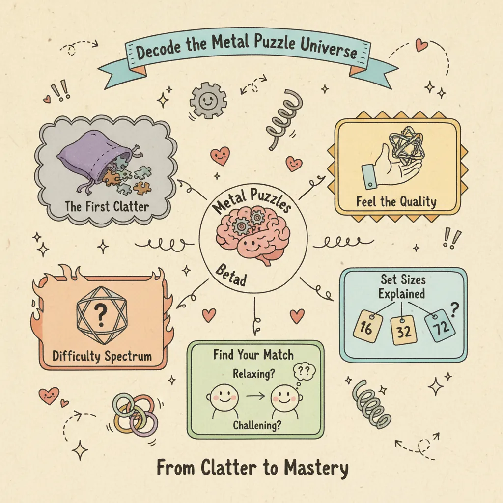 Tactile Genius: Your Hands-On Guide to the Metal Brain Teaser Set With Pouch