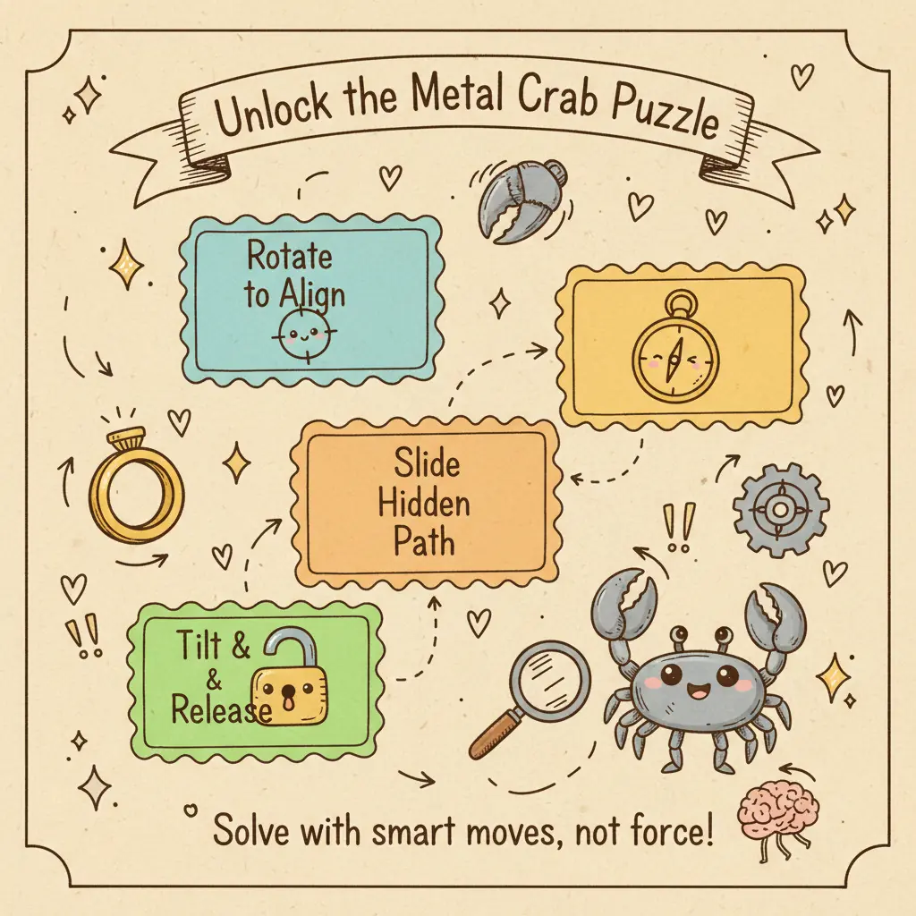 7 Moves to Finally Solve the Metal Crab Puzzle (Step-by-Step) 5 7 Moves to Finally Solve the Metal Crab Puzzle (Step-by-Step)