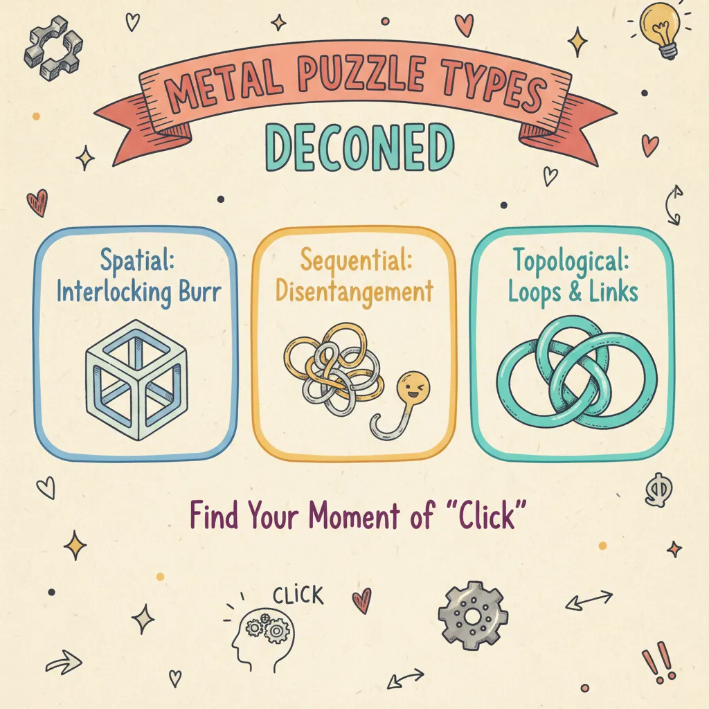 Unlock 6 Types of Metal Brain Teaser Puzzles: A Collector's Taxonomy 5 Unlock 6 Types of Metal Brain Teaser Puzzles: A Collector's Taxonomy