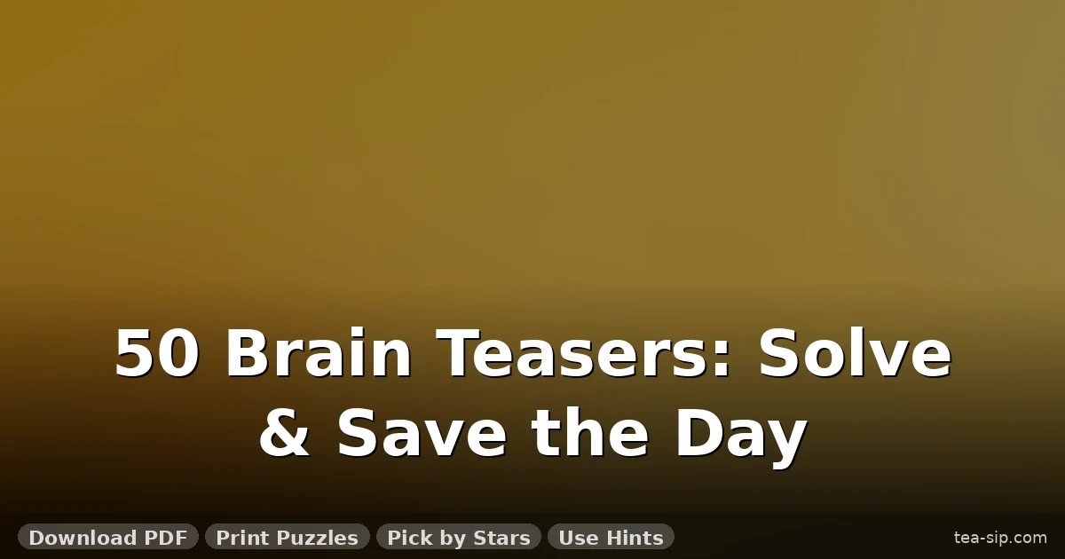Stop Scrambling for Sub Plans: 50 Brain Teaser Puzzle Solutions PDF