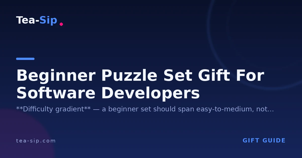 Beginner Puzzle Set Gift for Software Developers: What to Look For